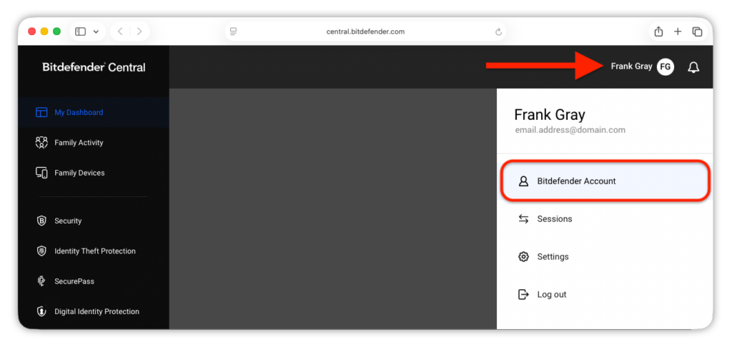 Bitdefender 帳戶