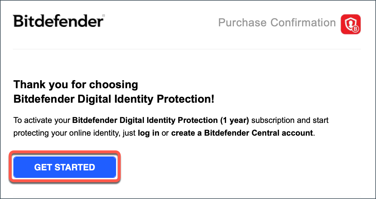Bitdefender Digital Identity Protection - activate your subscription