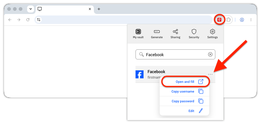 透過瀏覽器擴充功能啟用 SecurePass 自動填入功能