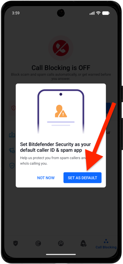將 Bitdefender Security 設為您的預設來電顯示
