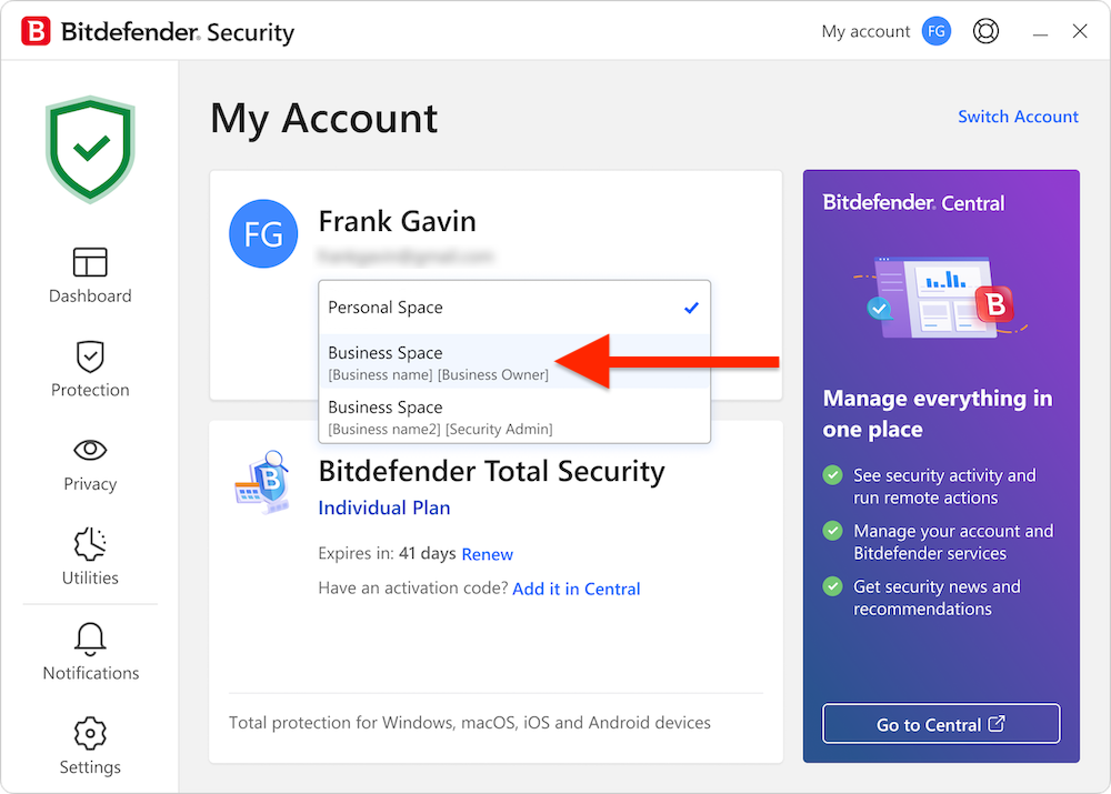 商業空間 - 未使用 Bitdefender Ultimate Small Business Security 的裝置