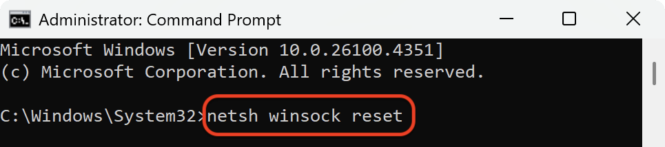 命令提示符與 netsh winsock 重置命令。如何在 Windows 上清除 DNS 快取