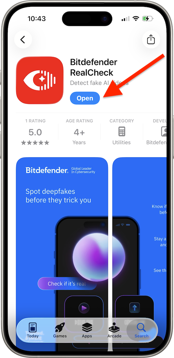 如何在 iOS 上安裝 Bitdefender RealCheck