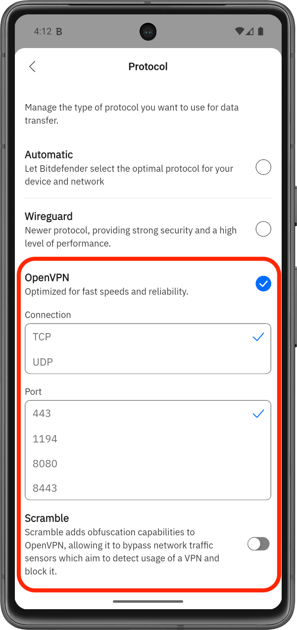 如何在 Android 上變更 VPN 協定 - OpenVPN
