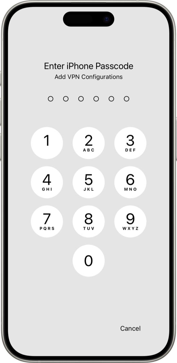 輸入 iPhone 密碼