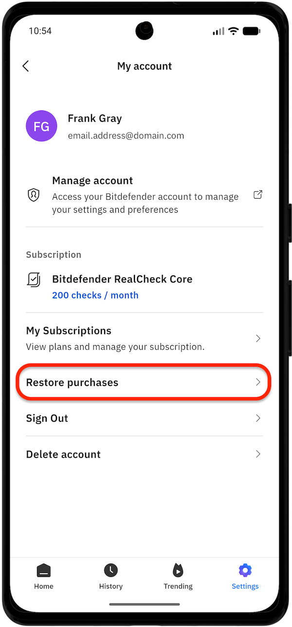 如何訂閱 RealCheck - 恢復購買紀錄