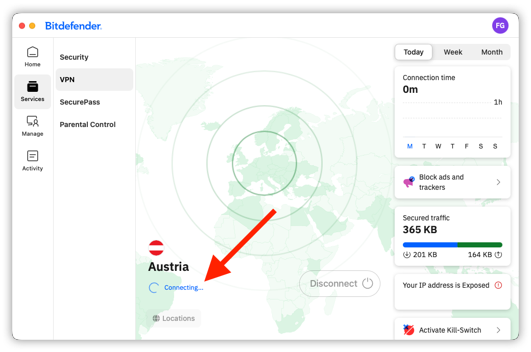 VPN 連線中